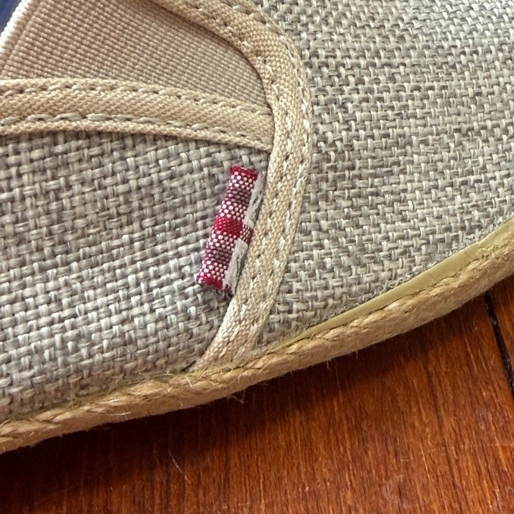 Ben Sherman Tan Fabric Espadrille Slip On Shoes Mens 10.5 Coastal Preppy Beachy